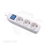 مشترك كهرباء 3 عين أبيض بمفتاح 16 أمبير PluGuard