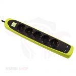 مشترك كهرباء 5 عين + 2 مخرج USB أسود جراب سيليكون PluGuard