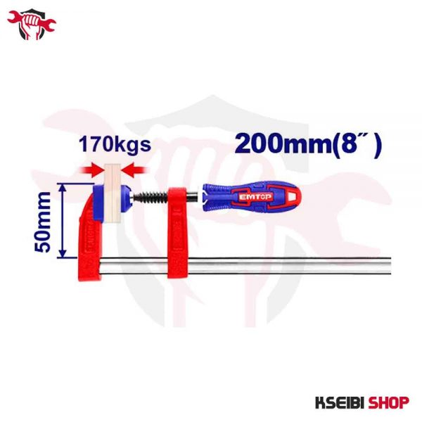 ⁦قمطة حديد 20 سم عرض الفك 5 سم خدمة شاقة EMTOP موديل ECLPF05201⁩ - الصورة ⁦8⁩