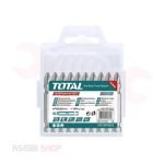طقم سن مفك صليبة PH2 طول 50 مم 10 قطع TOTAL موديل TAC16PH223