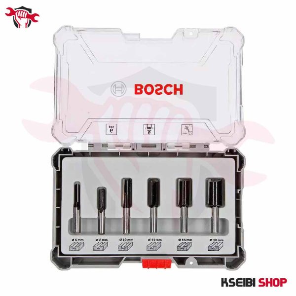 ⁦طقم بنط راوتر 6 مم 6 قطع BOSCH موديل Straight Router Bit Set⁩ - الصورة ⁦3⁩