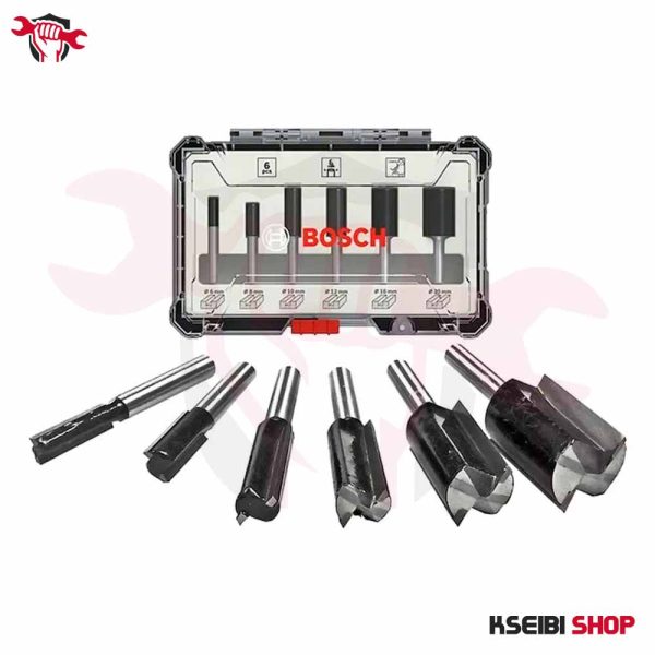 ⁦طقم بنط راوتر 6 مم 6 قطع BOSCH موديل Straight Router Bit Set⁩ - الصورة ⁦4⁩