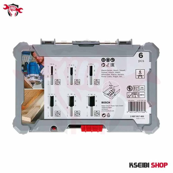 ⁦طقم بنط راوتر 6 مم 6 قطع BOSCH موديل Straight Router Bit Set⁩ - الصورة ⁦5⁩