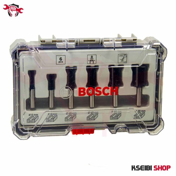 ⁦طقم بنط راوتر 8 مم 6 قطع BOSCH موديل Straight Router Bit Set⁩ - الصورة ⁦2⁩