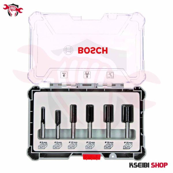 ⁦طقم بنط راوتر 8 مم 6 قطع BOSCH موديل Straight Router Bit Set⁩ - الصورة ⁦3⁩