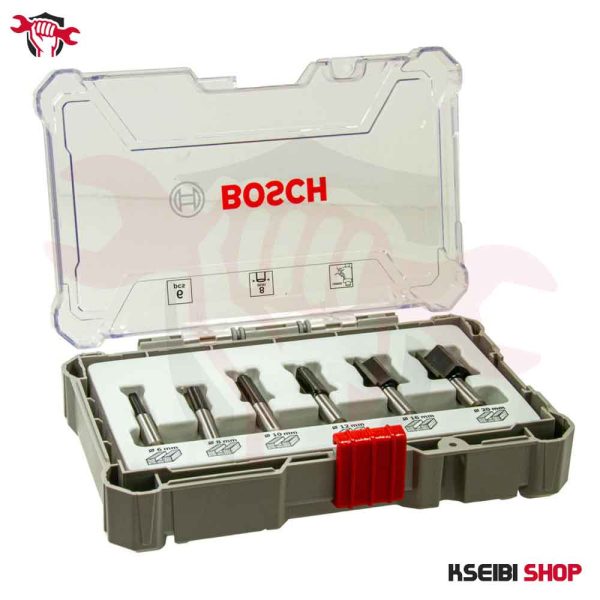 ⁦طقم بنط راوتر 8 مم 6 قطع BOSCH موديل Straight Router Bit Set⁩ - الصورة ⁦4⁩