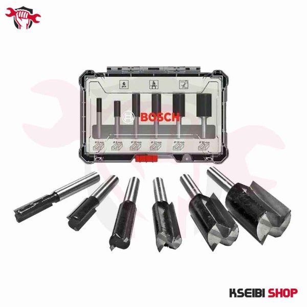 ⁦طقم بنط راوتر 8 مم 6 قطع BOSCH موديل Straight Router Bit Set⁩ - الصورة ⁦6⁩