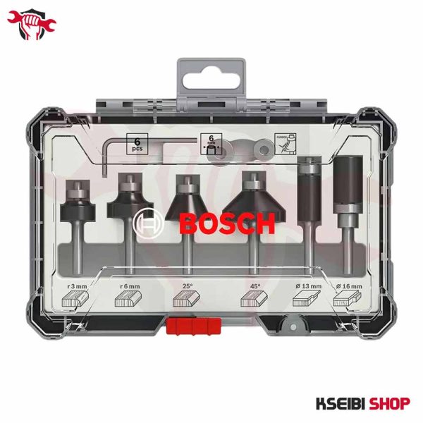 ⁦طقم بنط راوتر 8 مم 6 قطع BOSCH موديل Trim and Edging Router Bit Set⁩ - الصورة ⁦2⁩