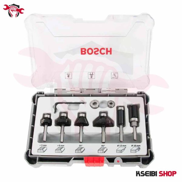 ⁦طقم بنط راوتر 8 مم 6 قطع BOSCH موديل Trim and Edging Router Bit Set⁩ - الصورة ⁦4⁩