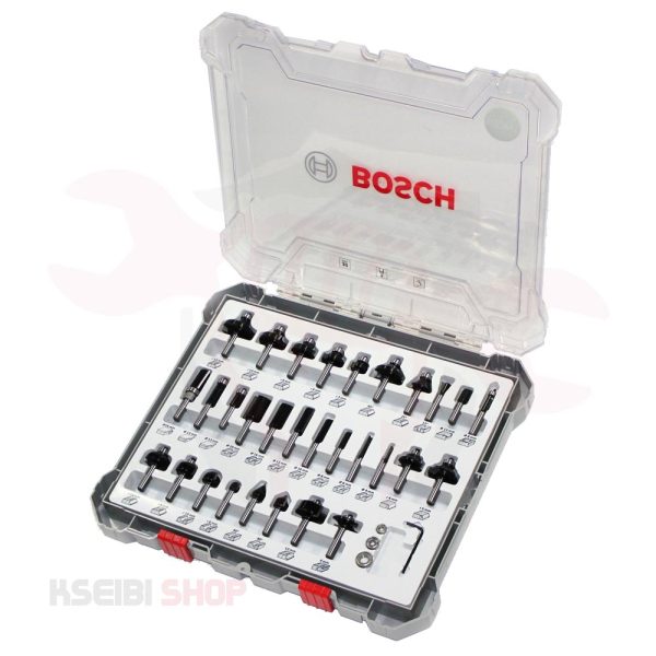 طقم بنط راوتر 6 مم 30 قطعة BOSCH موديل Mixed Router Bit Set