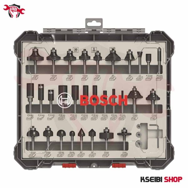 ⁦طقم بنط راوتر 6 مم 30 قطعة BOSCH موديل Mixed Router Bit Set⁩ - الصورة ⁦2⁩