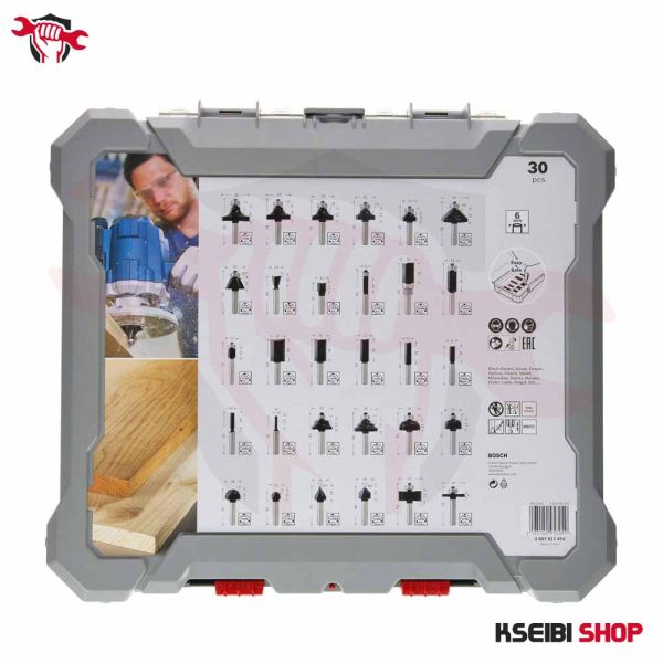 ⁦طقم بنط راوتر 6 مم 30 قطعة BOSCH موديل Mixed Router Bit Set⁩ - الصورة ⁦4⁩