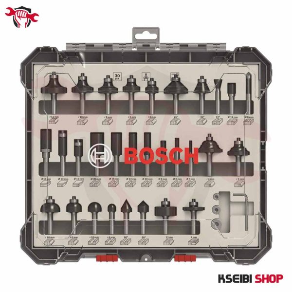 ⁦طقم بنط راوتر 8 مم 30 قطعة BOSCH موديل Mixed Router Bit Set⁩ - الصورة ⁦2⁩