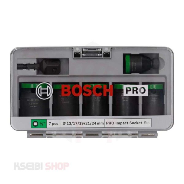 طقم لقم رباط تصادمية 1/2 بوصة 9 قطع بالملي BOSCH موديل PRO Impact Socket Set