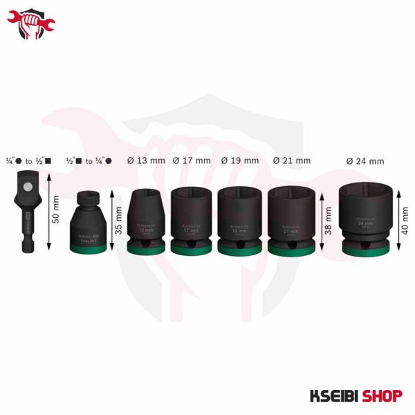 ⁦طقم لقم رباط تصادمية 1/2 بوصة 9 قطع بالملي BOSCH موديل PRO Impact Socket Set⁩ - الصورة ⁦3⁩