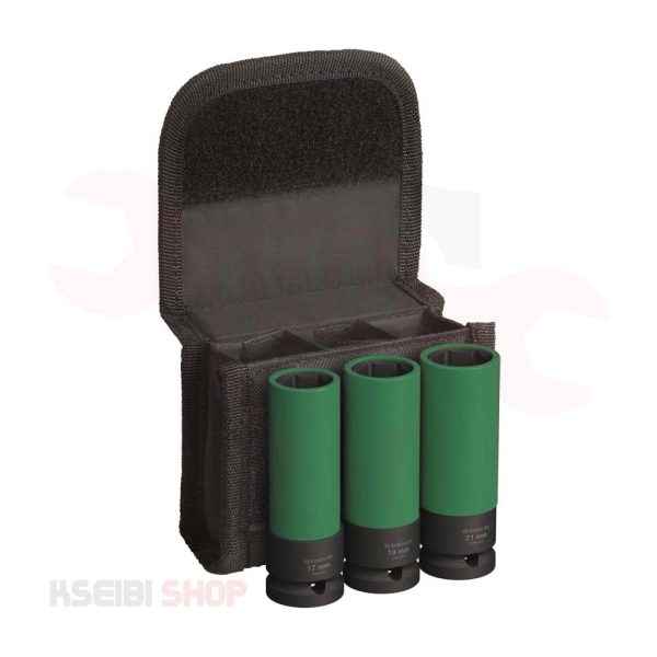 طقم لقم رباط تصادمية طويلة 1/2 بوصة 3 قطع بالملي BOSCH موديل PRO Impact Socket Set