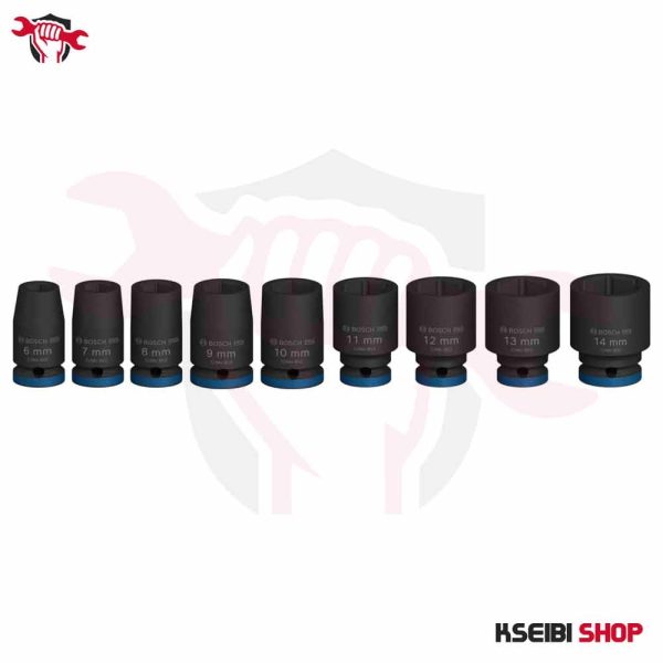 ⁦طقم لقم رباط تصادمية 1/4 بوصة 9 قطع بالملي BOSCH موديل PRO Impact Socket Set⁩ - الصورة ⁦2⁩