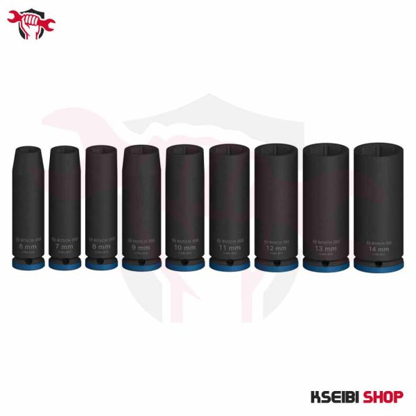 ⁦طقم لقم رباط تصادمية طويلة 1/4 بوصة 9 قطع بالملي BOSCH موديل PRO Impact Socket Set⁩ - الصورة ⁦2⁩