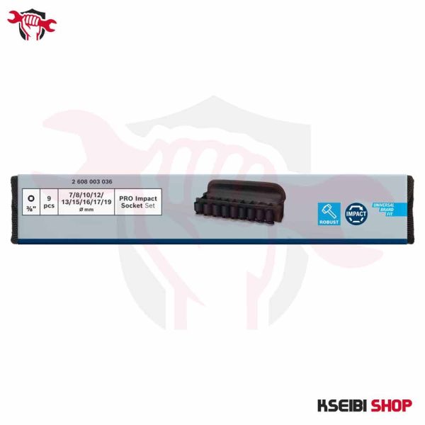 ⁦طقم لقم رباط تصادمية 3/8 بوصة 9 قطع بالملي BOSCH موديل PRO Impact Socket Set⁩ - الصورة ⁦4⁩