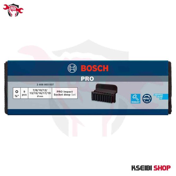 ⁦طقم لقم رباط تصادمية طويلة 3/8 بوصة 9 قطع بالملي BOSCH موديل PRO Impact Socket Set⁩ - الصورة ⁦4⁩