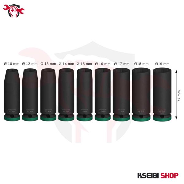 ⁦طقم لقم رباط تصادمية طويلة 1/2 بوصة 9 قطع بالملي BOSCH موديل PRO Impact Socket Set⁩ - الصورة ⁦3⁩