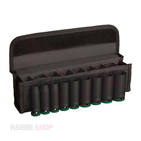 طقم لقم رباط تصادمية طويلة 1/2 بوصة 9 قطع بالملي BOSCH موديل PRO Impact Socket Set