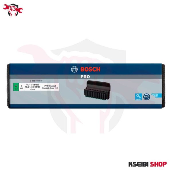 ⁦طقم لقم رباط تصادمية طويلة 1/2 بوصة 9 قطع بالملي BOSCH موديل PRO Impact Socket Set⁩ - الصورة ⁦4⁩