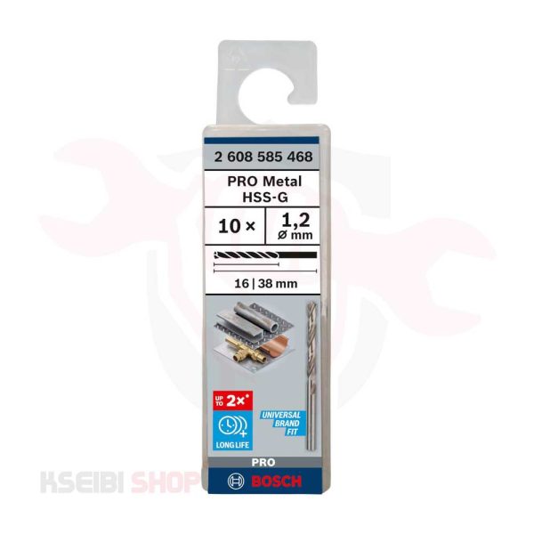 طقم بنط حدادي 10 قطع 1.2 مم HSS-G من BOSCH موديل PRO METAL