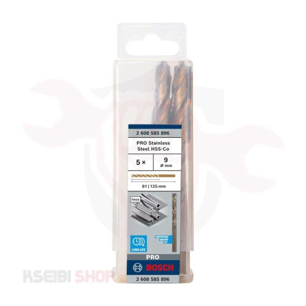 طقم بنط حدادي كوبلت 5 قطع 9 مم HSS-CO من BOSCH موديل PRO Stainless Steel