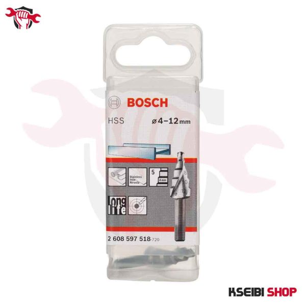 ⁦بنطة مدرجة للمعادن 4 مم إلى 12 مم BOSCH موديل HSS Step Drill Bit⁩ - الصورة ⁦3⁩