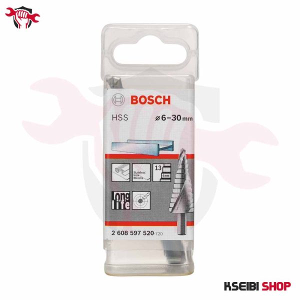 ⁦بنطة مدرجة للمعادن 6 مم إلى 30 مم BOSCH موديل HSS Step Drill Bit⁩ - الصورة ⁦3⁩