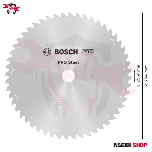 ⁦صينية تقطيع حديد 10 بوصة 52 سن BOSCH موديل PRO Steel⁩ - الصورة ⁦4⁩