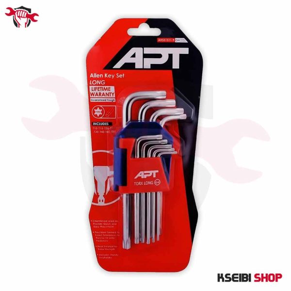 ⁦طقم مفاتيح آلن كي نجمة طويل 9 قطع APT موديل AH551511-9⁩ - الصورة ⁦2⁩