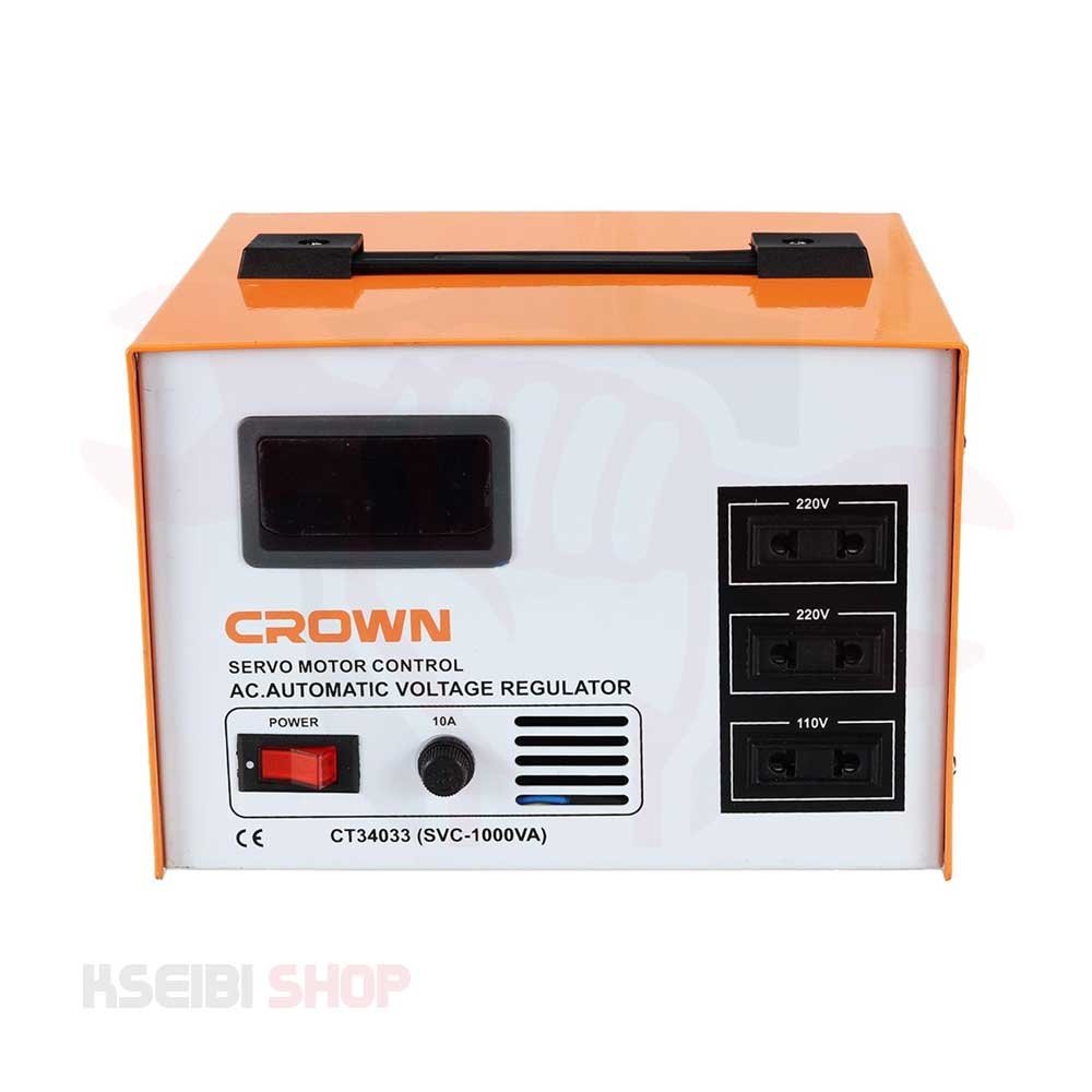مثبت تيار ديجيتال 1000 وات سلك نحاس 140-260 فولت CROWN موديل CT34033
