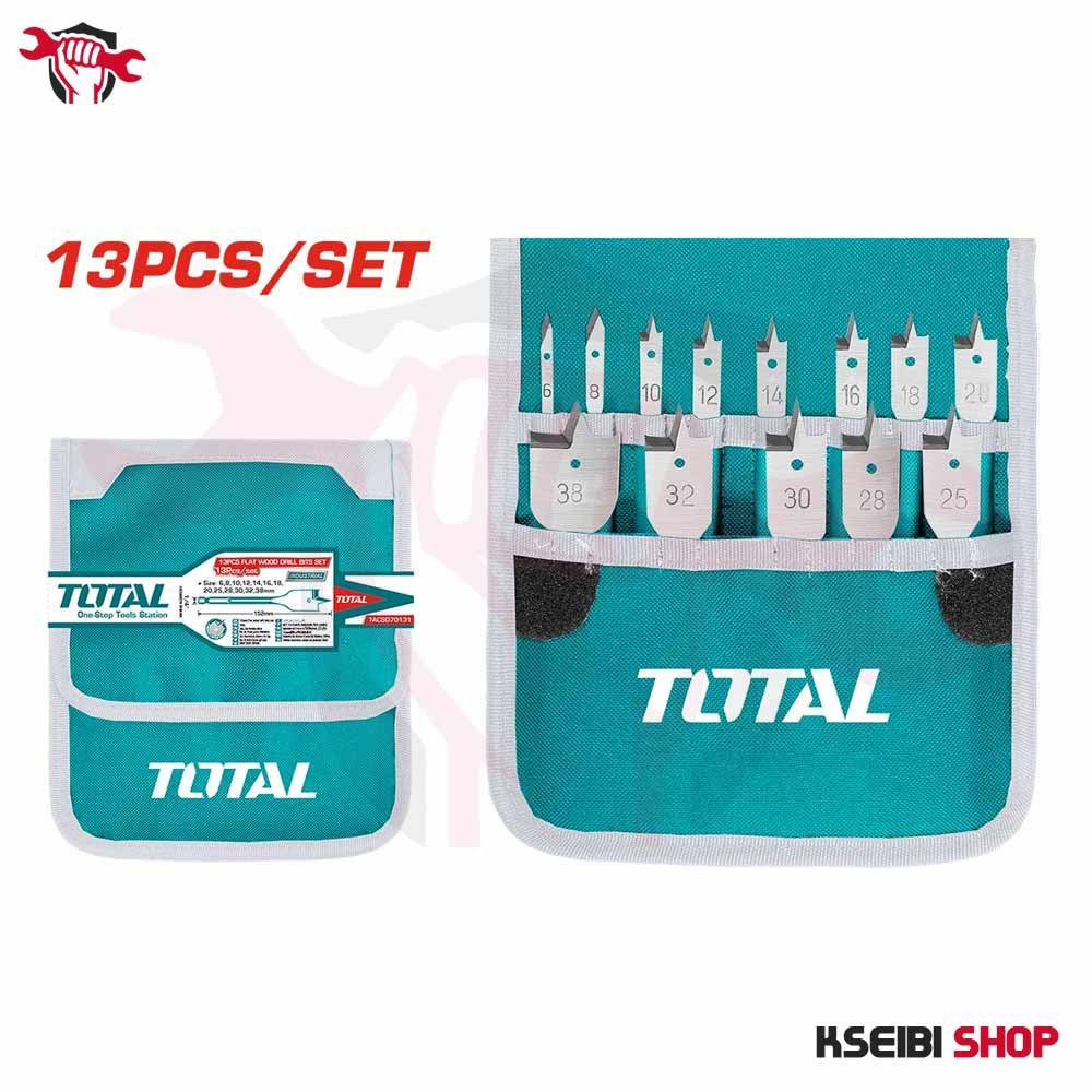 طقم بنط معلقة للخشب 13 قطعة TOTAL موديل TACSD70131 - الصورة 2