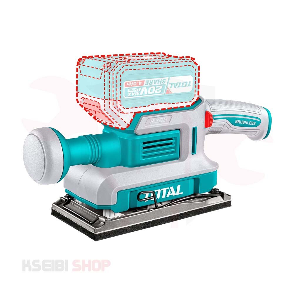 صنفرة هزاز بالبطارية 20 فولت + بطارية وشاحن TOTAL موديل TFSLI20311