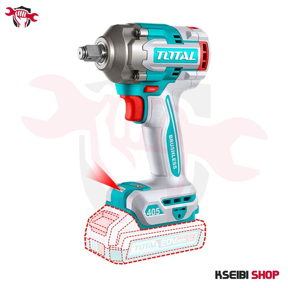 كومبو طقم معدات بطارية 20 فولت 4.0 أمبير + شنطة ترولي TOTAL موديل TCKLI20286 - الصورة 3