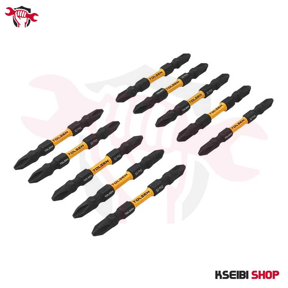 طقم سن مفك صليبة PH2 طول 65 مم 10 قطع TOLSEN موديل 20582 - الصورة 3